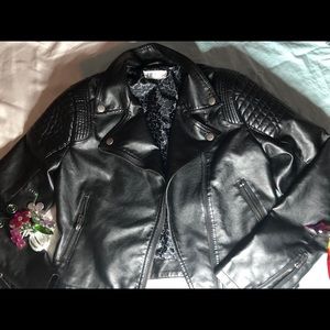 A black leather jacket